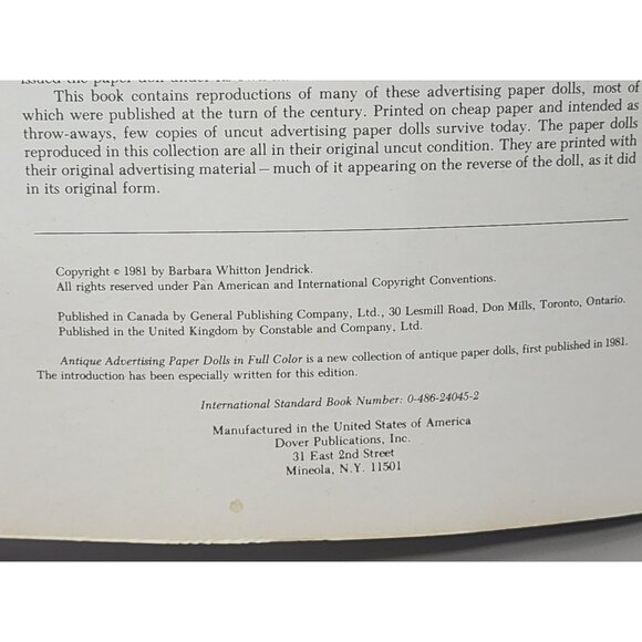 Vintage Barbara Whitton Jendrick Antique Advertising Paper Dolls+McLoughlin Bros - Picture 3 of 8